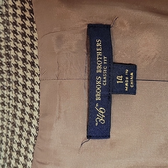 346 Brooks Brothers Herringbone Elbow Patch Wool Blazer Brown - Picture 2 of 11